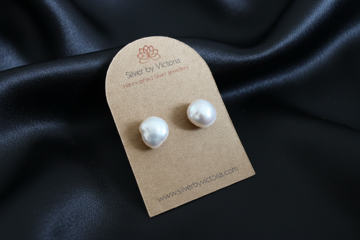 Baroque Pearl Stud Earrings