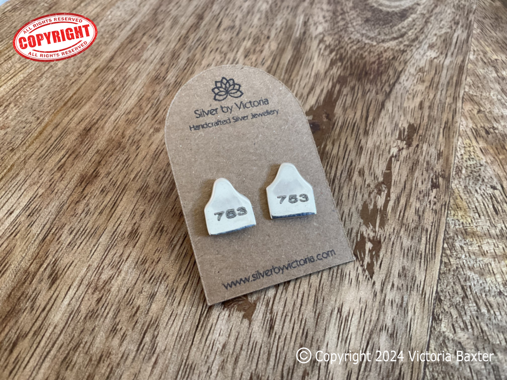 Cow Tag 753 Stud Earrings