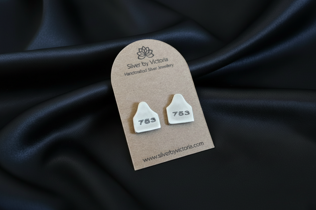 Cow Tag 753 Stud Earrings