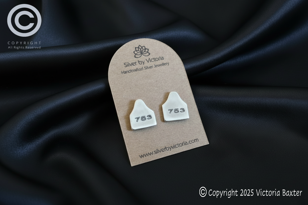 Cow Tag 753 Stud Earrings