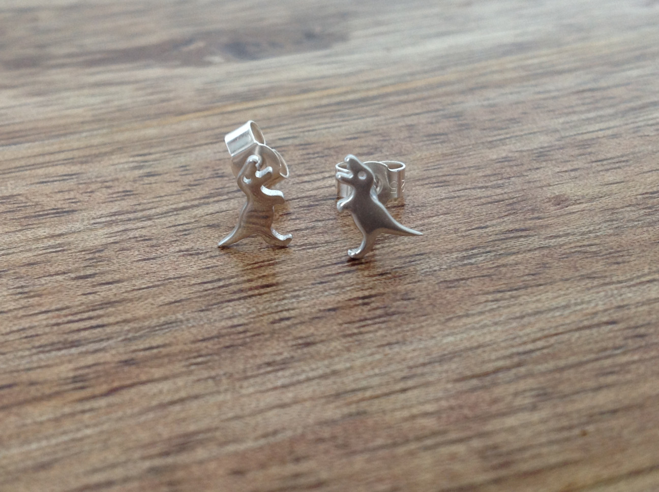 T-Rex Dinosaur Stud Earrings - Click Image to Close