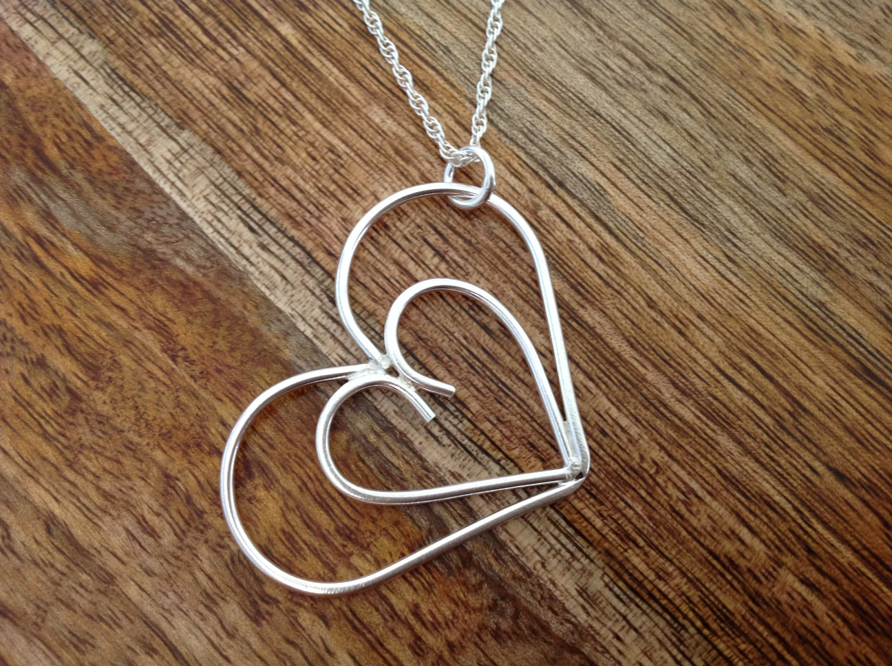 Double Heart Pendant and Chain