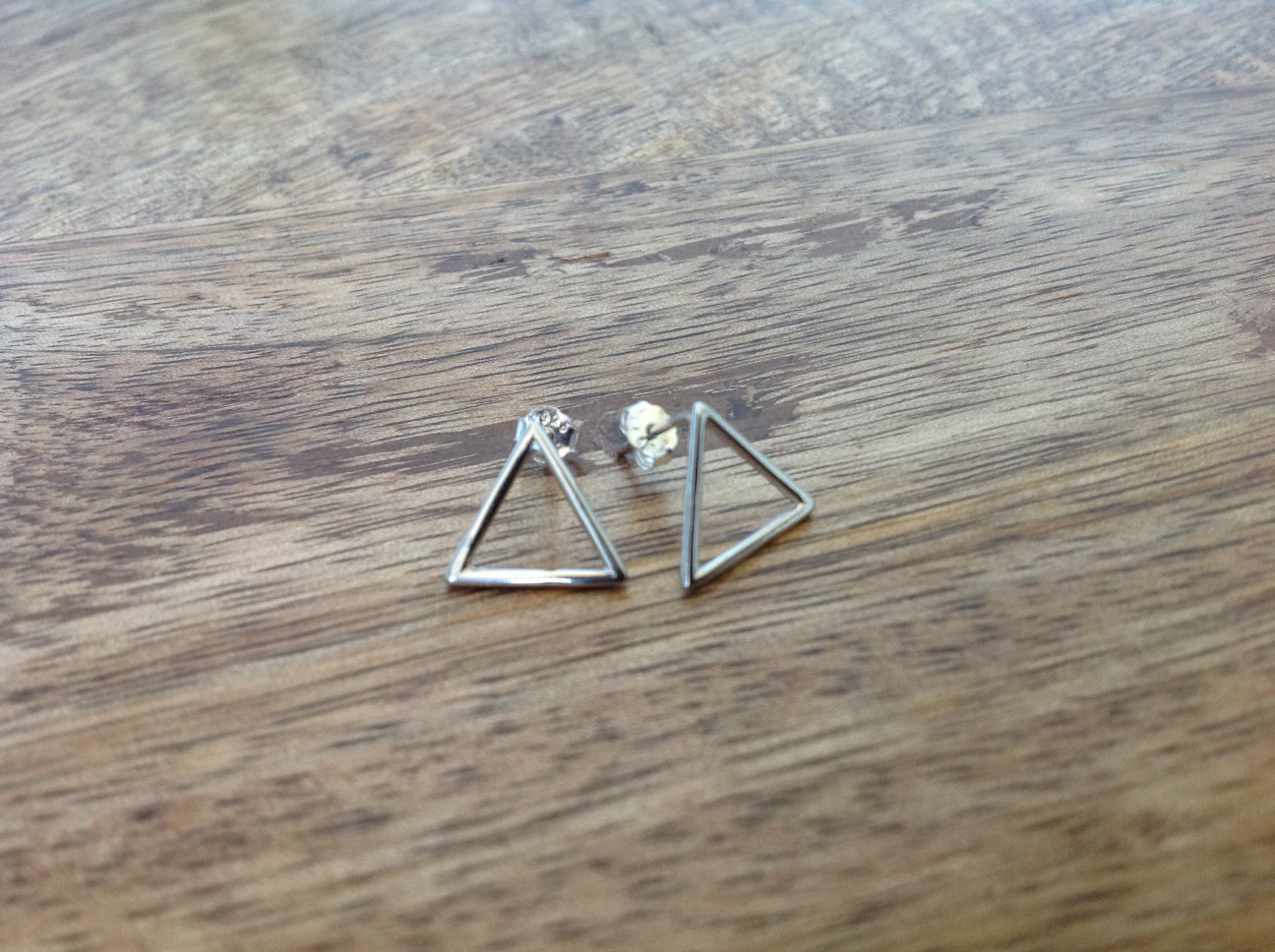 Triangle Stud Earrings - Click Image to Close