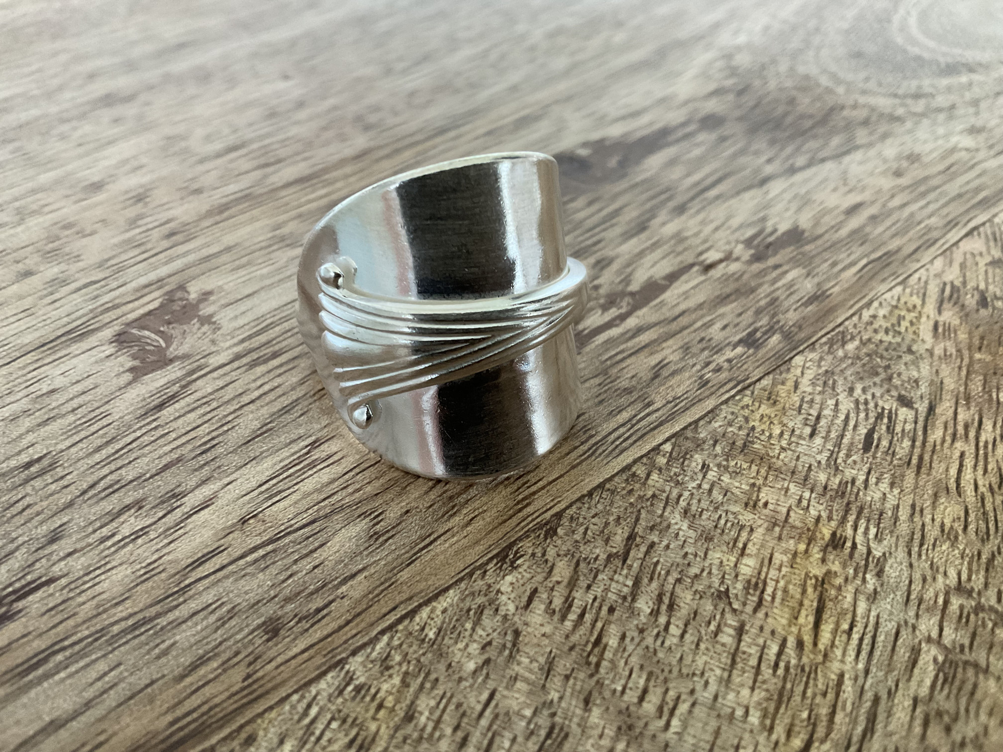 Vintage Cutlery - Spoon Ring - London 1909 - Size S - Click Image to Close