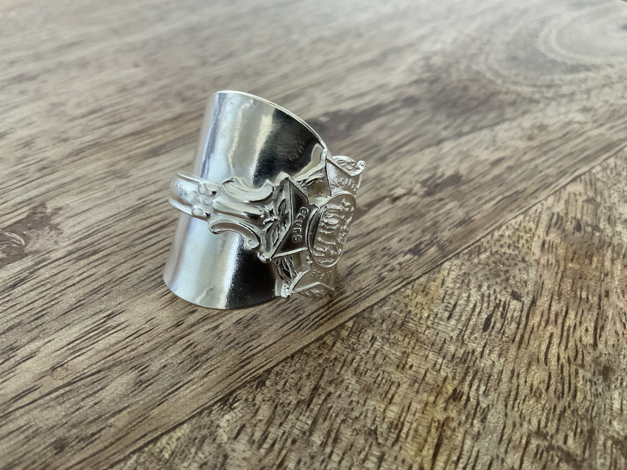Vintage Cutlery - Spoon Ring - Sheffield 1916 - Size S - Click Image to Close