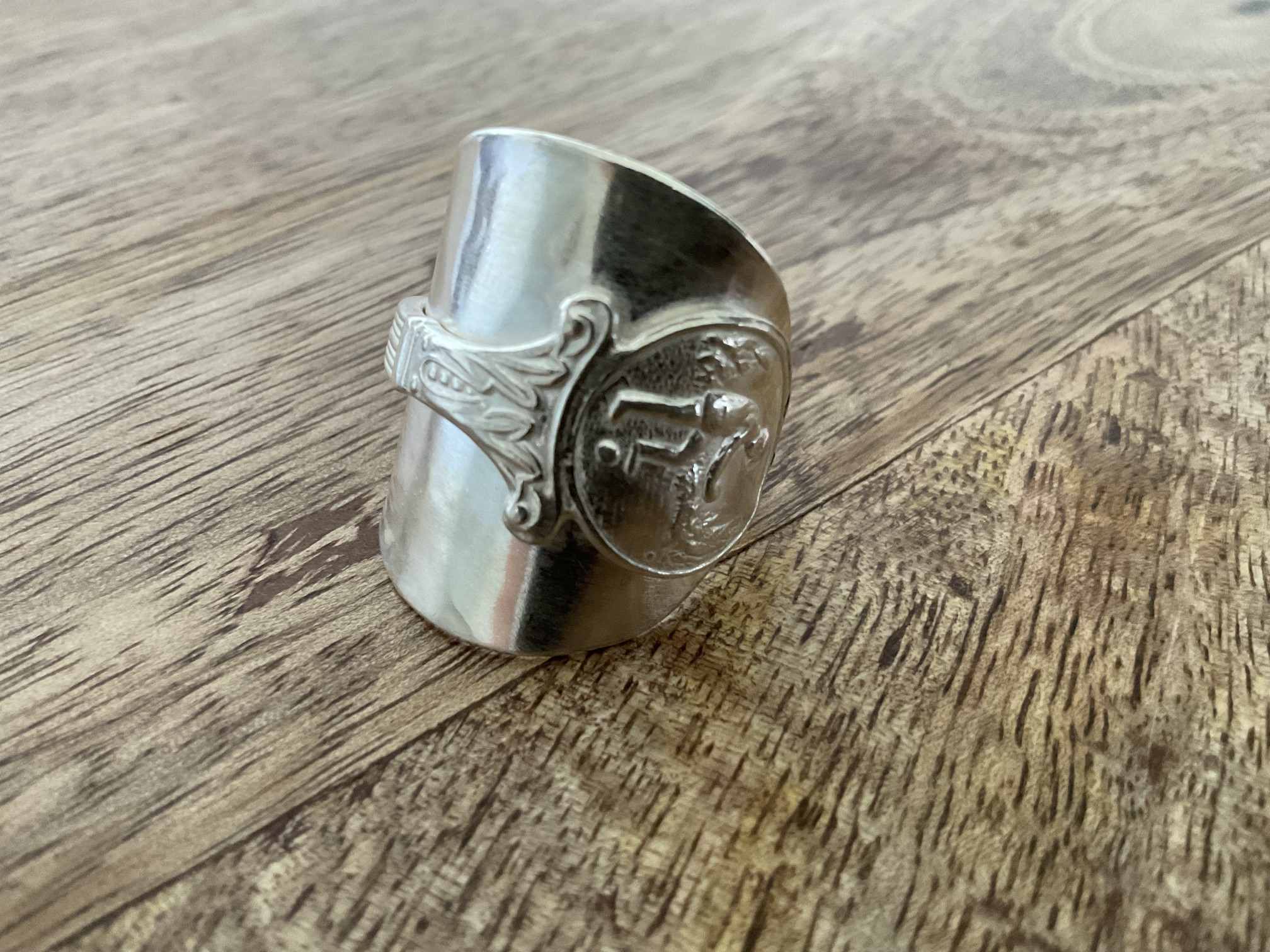 Vintage Cutlery - Spoon Ring - Birmingham 1953 - Size Q - Click Image to Close
